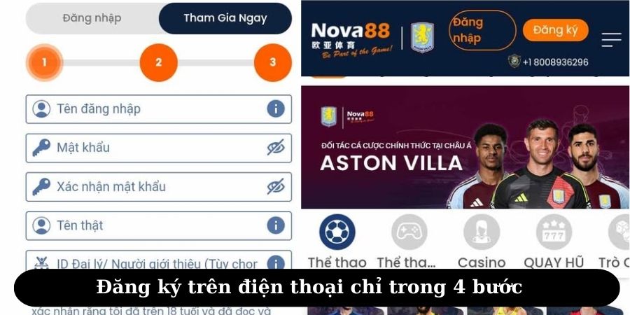 Đăng ký trên điện thoại chỉ trong 4 bước